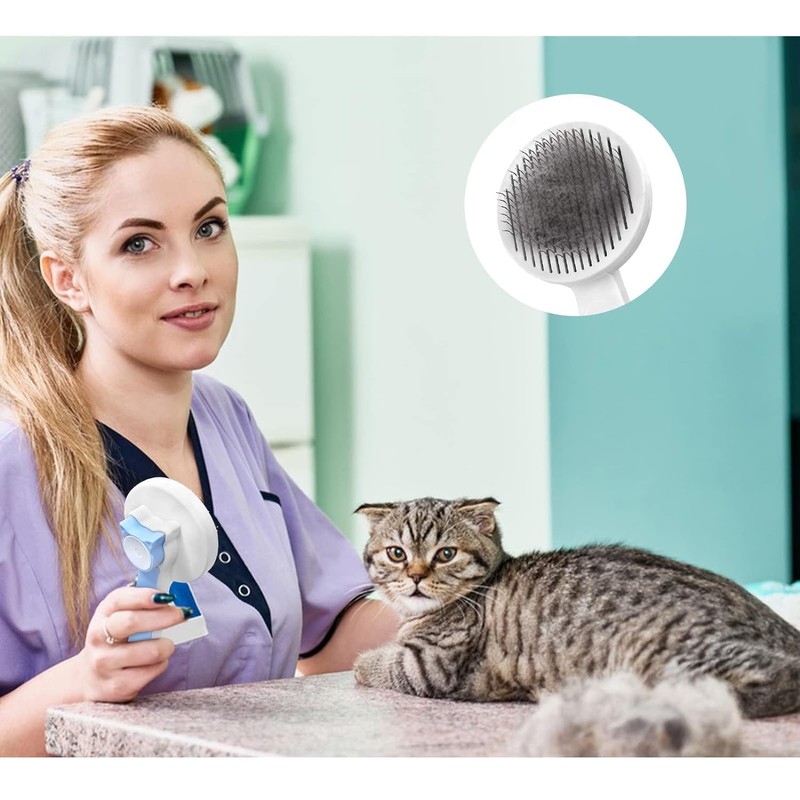 Pet Grooming Brush - Gentle Slicker for Removing Loose Undercoat,