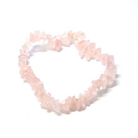 Pink Rose Quartz Crystal Chip Elasticated Bracelet - Stone of Unconditional Love x
