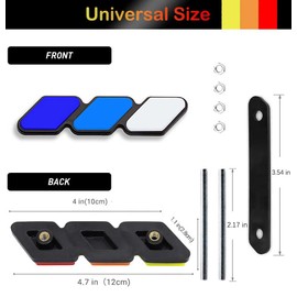 Tri-Color Grille Badge Emblem Decoration Accessories Car Truck Label Fit for Tacoma 4Runner Tundra Sequoia Rav4 Highlander (Blue A)