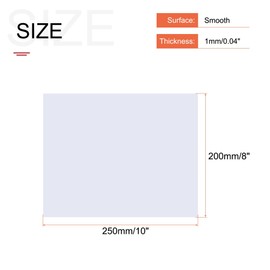 sourcing map White ABS Plastic Sheet 250x200x1mm for Building Model, DIY Crafts, Panel, Pack of 2
