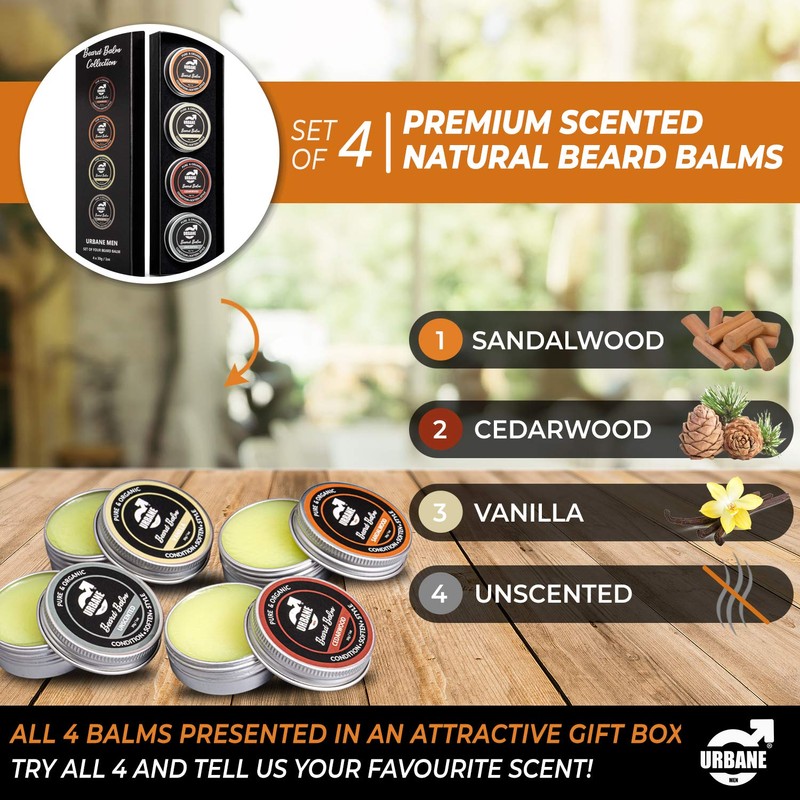Urbane Men Beard Balm Pack of 4 – Premium Beard