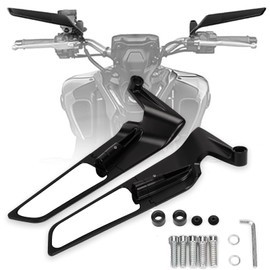 XINGWU Motorcycle Mirrors Adjustable Rotating Rear View Mirror Stealth Wind Wing Side Mirror for Z400 Z650 Z900 1290 Super Duke R Evo ABS 390 Duke Street Bike (Normal)