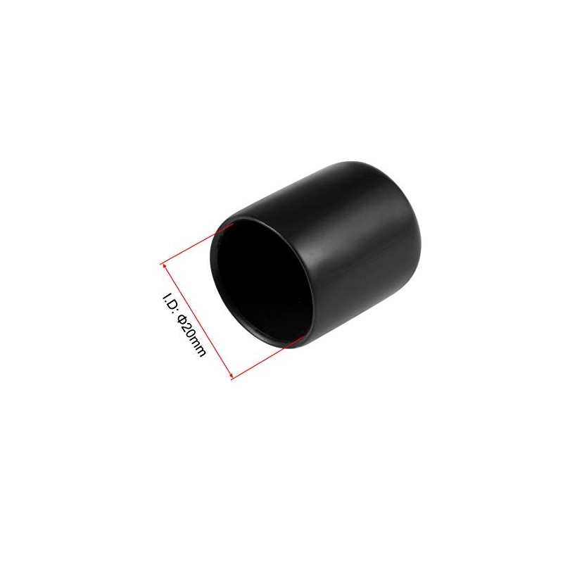 sourcing map 15pcs Rubber End Caps 20mm ID Vinyl Round