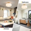 WOKNOS Mid-Century Modern Gold Semi Flush Mount Ceiling Light, Kitchen
