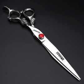 Professional Hairdressing Scissors 7/7.5/8 Inch Hairdressing Scissors Gold and Black Gold Dragon Scissors (8 Inch Flat)