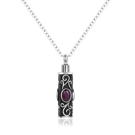 MiniJewelry Cylinder Cremation Jewelry Pendant Urn Necklaces for Ashes Keepsake for Adult Women Men Human Family Loved One