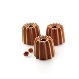 Flexible Silicone Bakeware Bordelais Canelle 2.7 Oz, 2.28" Diameter x 1.97" High, 54 Cavities by Silikomart