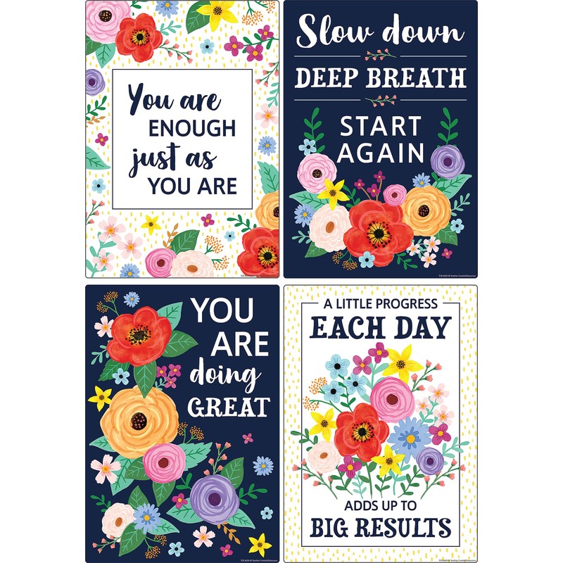 Teacher Created Resources Wildflowers Positive Sayings Educational Poster Pack (TCR6624)