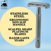 G.B.S Long Handle Classic Double Edge Safety Razor - Butterfly