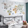 DTLIFEK Animal World Map Wall Decals Jungle Animal Wall Stickers