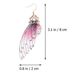 Holibanna Butterfly Wings Earrings, Long Fairy Tale Butterfly Bride Earrings, Fantasy Women Accessories (Bronze), agarwood, Plastic,
