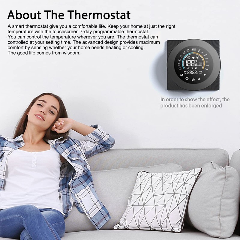 WiFi Smart Thermostat for Water/Gas Boiler Digital Temperature Controller Large