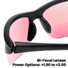 Calabria Sport 202BF FL-41 Pink Bifocal Safety Glasses +2.00 Black