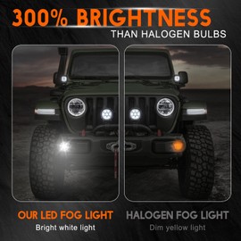 qobsos Fog Light Bulb 3.5 Inch For Ford Focus Front 2012 2013 2014 Bumper LED Fog Lights Lamps Pair,6000k,Pack of 2