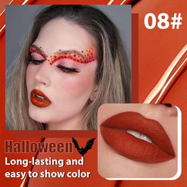 Red Matte Lipstick for Women,High Pigment Liquid Lipstick,Long Lasting Waterproof Lightweight Comfortable Non-Drying Bold Dark Lip Gloss for Gothic Stage Makeup,Cruelty Free