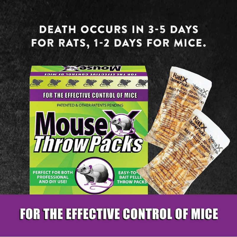 MouseX Throw Packs- for All Species of Rats Mice Safe