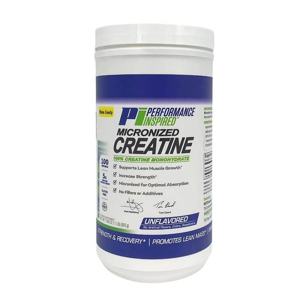 Performance Inspired Nutrition Micronized Creatine Monohydrate – 100% Pure, Unflavored,