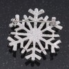 Clear Crystal 'Snowflake' Brooch In Silver Plating - 4cm Diameter