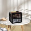 Aninhao 18 Quart Square Folding Milk Crate, 3 Pack Black