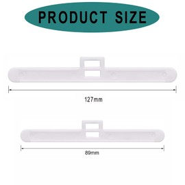 BEANPRECOY Vertical Blind Clips Top Hangers 20 Pack - Double Slot Type - Fits Slats 89mm/127mm - White Plastic - Window Blind Accessories