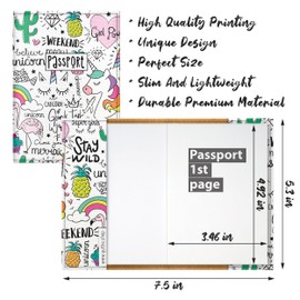 Quttie Passport Cover for Kids, Women and Men, Cute Travel Passport Holder (Ladies Unicorn Pattern)
