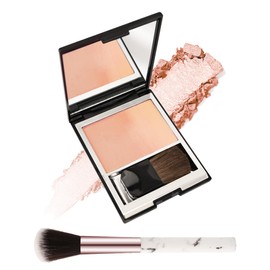 Blush Powder for Cheeks,Gradual Shimmer Pink Blusher Palette with Brush,Lightweight Buildable Color Blush Hightlighter Powder,Longlasting Waterproof Facial Makeup,Mother's Day Gift for Women Girl-04#