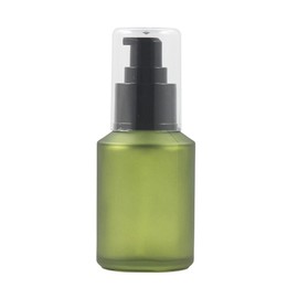 60ML/2oz Empty Green Frosted Glass Lotion Pump Press Bottles Refillable Emulsion Makeup Cosmetic Cream Essential Oil Dispenser Vials Container Storage Jars with Cap and Pump Head