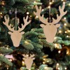 PRETYZOOM 10pcs Wooden Deer Head Cutouts Christmas Tree Wooden Christmas