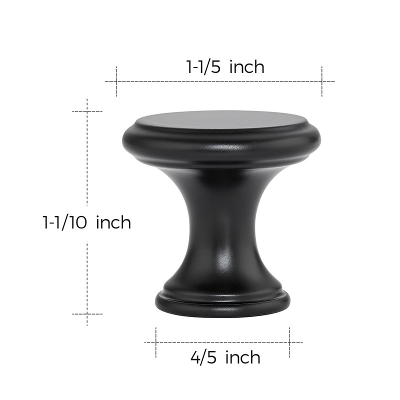 Ravinte 30 Pack Matte Black Kitchen Cabinet Knobs, Solid Black