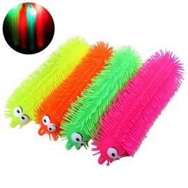 1pcs Flashing Light Up Stretchy Caterpillars, Stress Balls Toy, Anxiety and Stress Relief Toys for Adults Teen Kids(Random Color)