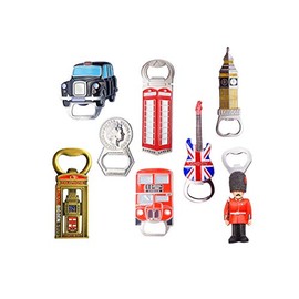 London England Famous Icons Mix Fridge Magnet Bottle Openers - Set of 8