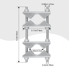 Double Antenna Mast Clamp 2PCS- Heavy Duty Galvanized Iron Mount for Secure Pole-to-Pole Connection, Rust-Resistant, Ideal for Antennas and Satellite Dishes