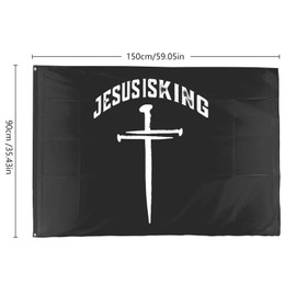 Generic Jesus Is King Jesus John 14:6 Costume Christian Flags for Room Teen funny Flags 3x5 Outdoor Novelty Outdoor Flags Wall, white