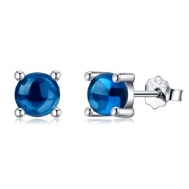 TIZU Sterling Silver 925 Earrings for Women Girls Birthstone Earrings CZ Unique Earrings Birthday Valentine's Day Mother's Day Gifts, Cubic Zirconia