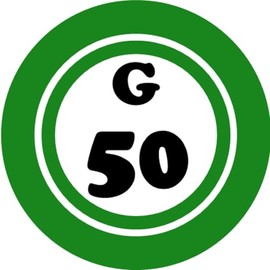 G 50 G50 Bingo Ball - 3 Pack Circle Stickers 3" x 3" - Hobby Number Board Lucky
