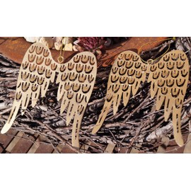 Rostalgie 2 Metal Angel Wings Gold Large for Hanging 11 x 9 cm Christmas Advent Window Decoration