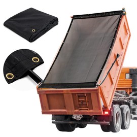 HOMBYS Black 7x22 ft Dump Trailer Truck Mesh Tarp with Grommets,Heavy Duty Mesh Tarp, Opening Shade Trailer Tarp for Truck Bed Cover