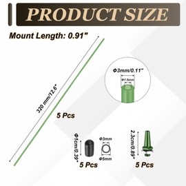 uxcell 320mm Plastic Protection Antenna Tube, RC Antenna Tube with Mount and Cap for RC Car Boat Drone Receiver(Green, 5 Pcs)