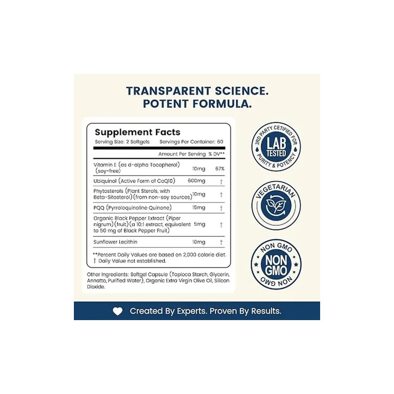 Nuism Coq10 600 Mg Softgels Ubiquinol 120 Softgels