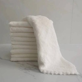 Microfiber Face Cloth Reusable Makeup Remover Cloth Facial Cleansing Towel Ultra Soft Face Washcloth 11ihch x 11inch 10pack (1 Count (Pack of 10), whitex10)