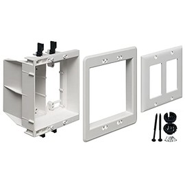 iMBAPrice TVBU505-1 Recessed TV Box Wall Plate Kit Paintable 2-Gang, White
