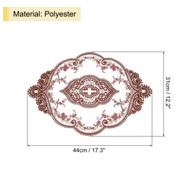 sourcing map Retro Lace Placemat 12x17-in Oval Embroidered Table Place Mats French Crochet Doilies Coasters Cup Mat for Home Wedding, Coffee