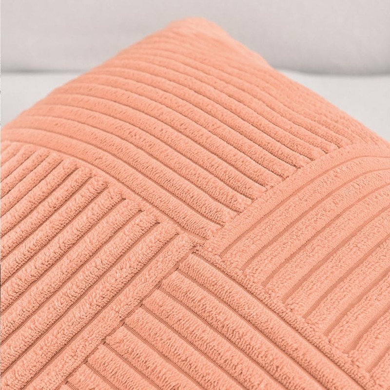 Fancy Homi 2 Packs Peach Decorative Throw Pillow Covers 16x16