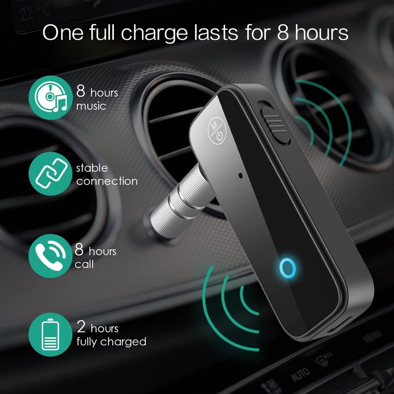 ORIA Aux Bluetooth Adapter for Car, 2 in 1 Bluetooth