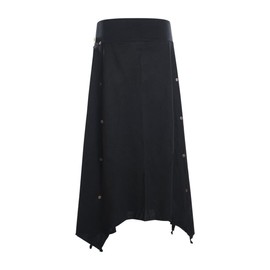 Vishes Alternative Clothing - Women's A-Line Skirt Cotton Vintage with Elastic Waist and Pockets, black