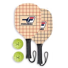 FILA Accessories Pickleball Paddles Set of 2 - Pickleball Set Includes 2 Wooden Pickleball Paddles, 2 Regulation-Size Pickleball Balls & Pickleball Bag for Pickle Ball Equipment, 2 Pack - Dink