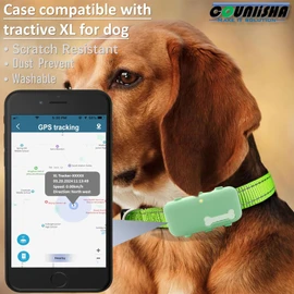 2 Pack Silicone Holder Compatible for Tractive XL GPS Tracker,Durable Accessories Cover Finder Anti-Scratch,Secure Sturdy case with Strap for Dog Pet Collar (Black,Green)