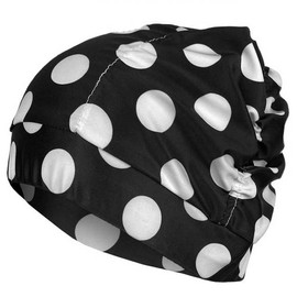 Aquarobics swim cap, stretch swim cap, spa swim cap, polka dot / 아쿠아로빅 수모 스판주름 수모 스파 수영모자 도트