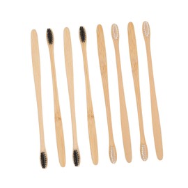 Baluue 20pcs Portable Natural Bamboo Toothbrushes Ergonomic Design Comfortable Grip Travel Toothbrushes Black White for Home and Travel Use