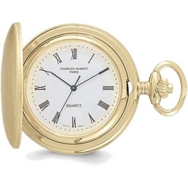 Charles Hubert Gold-Plated White Dial Pocket Watch